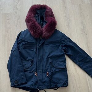 Ava & Kris Women’s Navy Fur Jacket